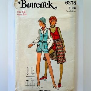 Butterick 6278 vintage 70s jumpsuit sewing pattern